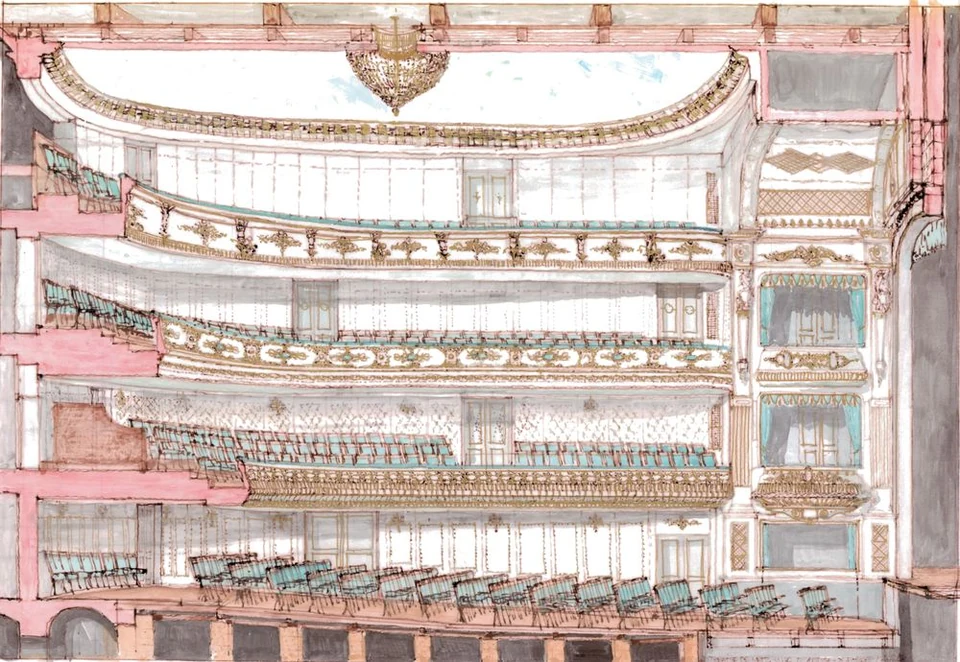 Plan architectural de la salle de l’Opéra-Théâtre